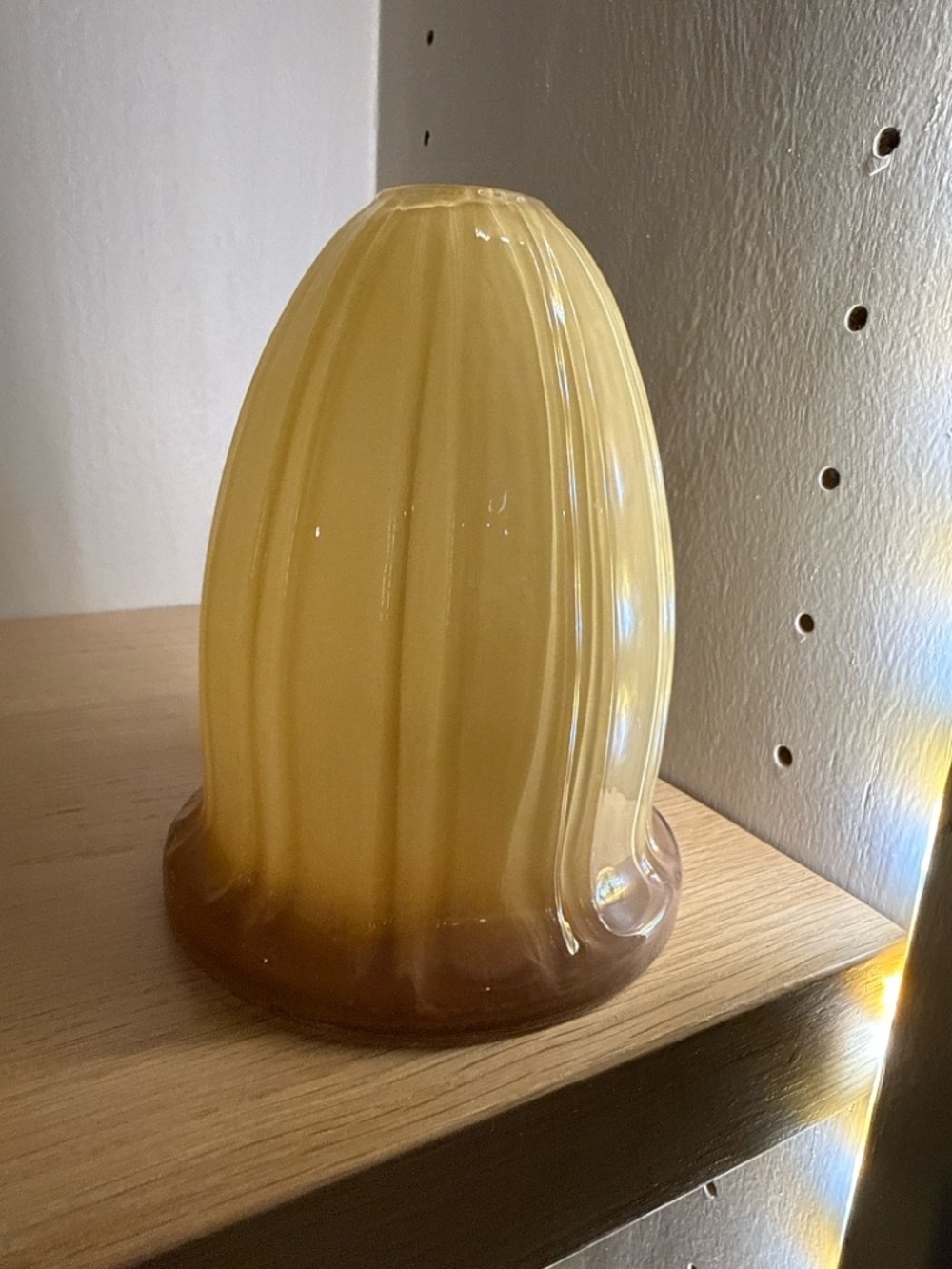 Creamy Amber Ribbed Glass Shade